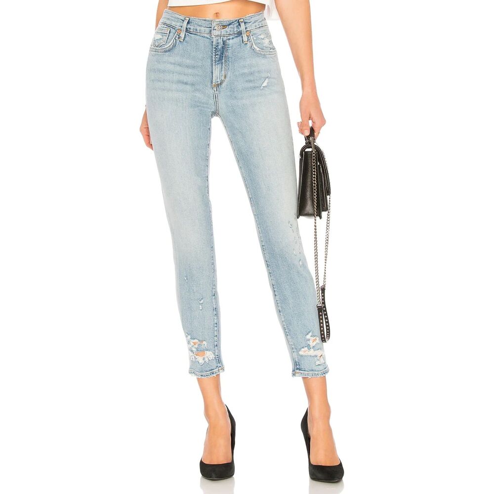 AGOLDE Sophie Distressed Crop Denim‎ Vertigo Sz 24